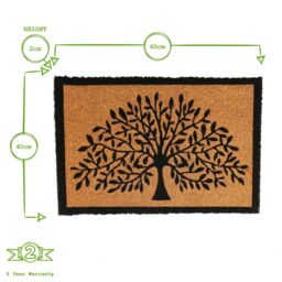 Nicola Spring Coir Door Mats - 60 x 40cm - Tree of Life - Set of 2 - Size: 40 cm x 60 cm - thumbnail 3