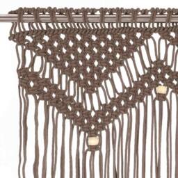 Berkfield Home Macrame Curtain Taupe 140x240 cm Cotton - thumbnail 4