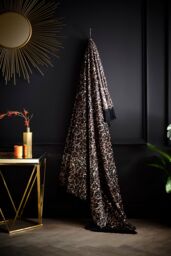 Laurence Llewelyn-Bowen 'Josephine' Leopard Print Velvet Throw in Gold - Size: 130 cm x 180 cm