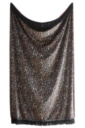 Laurence Llewelyn-Bowen 'Josephine' Leopard Print Velvet Throw in Gold - Size: 130 cm x 180 cm - thumbnail 2