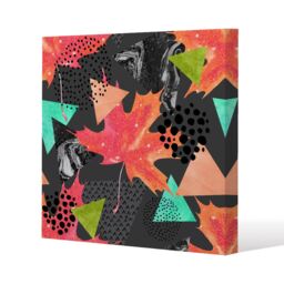 Benjamin Tate Design Maple Leaf Geometrics (Canvas Print) / 77 x 77 x 4cm in Natural - Size: 77 x 77 x 4 cm - thumbnail 1