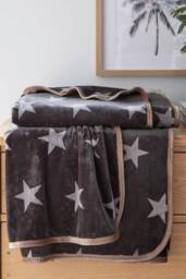 Helena Springfield 'Star' Fleece Throw in Charcoal - Size: 140 cm x 180 cm - thumbnail 3