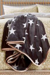 Helena Springfield 'Star' Fleece Throw in Charcoal - Size: 140 cm x 180 cm - thumbnail 2