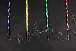 Shatchi 72CM Tall Christmas Candy Cane Stack Lights Red & White Set of 4 Mains Powered in Yellow - thumbnail 6