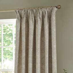 Morris & Co Strawberry Thief Jacquard Fully Lined Pencil Pleat Curtains in Cream - Size: 229 cm width x 137 cm drop - thumbnail 3