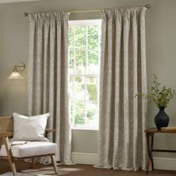 Morris & Co Strawberry Thief Jacquard Fully Lined Pencil Pleat Curtains in Cream - Size: 229 cm width x 137 cm drop - thumbnail 4
