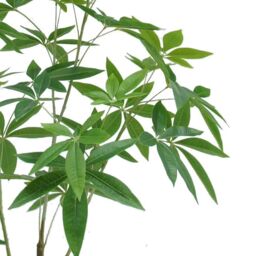 Leaf Artificial Money Plant Pachira Realistic Faux Tree 120cm in Green - thumbnail 2