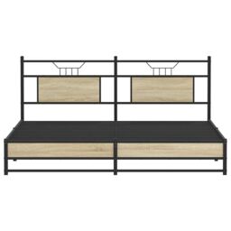 Berkfield Home Metal Bed Frame without Mattress Sonoma Oak 180x200 cm Super King in Brown - thumbnail 6