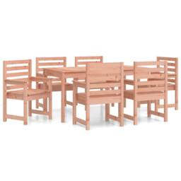 Berkfield Home Beautiful 7 Piece Garden Dining Set Solid Wood Douglas in Light Tan - thumbnail 3