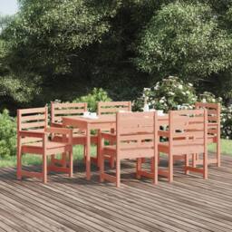 Berkfield Home Beautiful 7 Piece Garden Dining Set Solid Wood Douglas in Light Tan - thumbnail 2