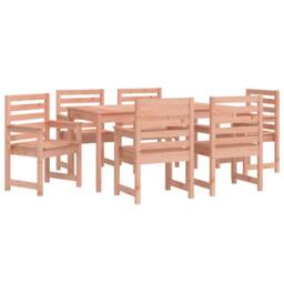 Berkfield Home Beautiful 7 Piece Garden Dining Set Solid Wood Douglas in Light Tan - thumbnail 5