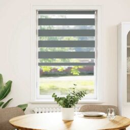 Berkfield Home Zebra Blind Dark Grey 80x100 cm Fabric Width 75.9 cm Polyester - thumbnail 2