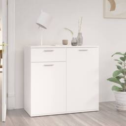 Berkfield Home Sideboard White 80x36x75 cm Engineered Wood - Size: 80 x 36 x 75 cm - thumbnail 2