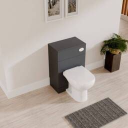 Balterley Modern Floor Standing Bathroom WC Toilet Unit - 500 x 300mm, Dark Grey - thumbnail 3