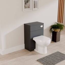 Balterley Modern Floor Standing Bathroom WC Toilet Unit - 500 x 300mm, Dark Grey - thumbnail 4