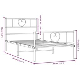 Berkfield Home Metal Bed Frame with Headboard & Footboard White 80x200 cm - thumbnail 9