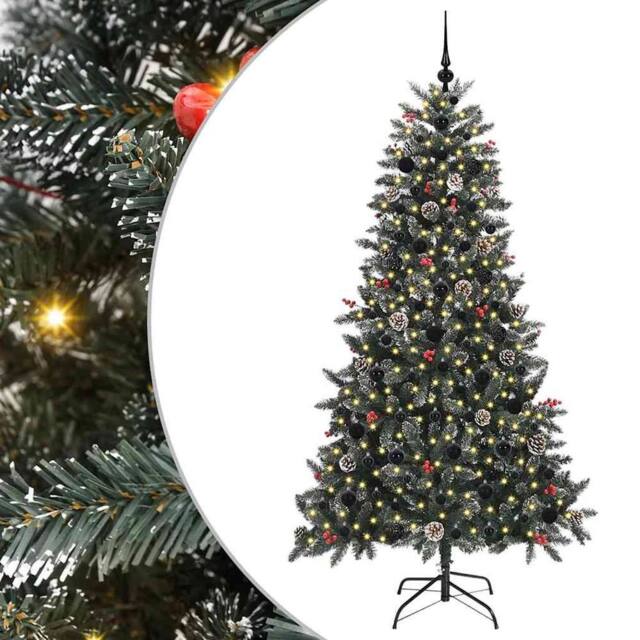 Berkfield Home Artificial Christmas Tree with 300 LEDs Green 99 x 99 x 180 cm - image 1