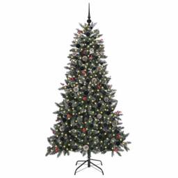 Berkfield Home Artificial Christmas Tree with 300 LEDs Green 99 x 99 x 180 cm - thumbnail 3