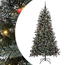 Berkfield Home Artificial Christmas Tree with 300 LEDs Green 99 x 99 x 180 cm - thumbnail 1
