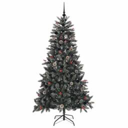 Berkfield Home Artificial Christmas Tree with 300 LEDs Green 99 x 99 x 180 cm - thumbnail 4