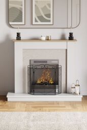 Home Discount Fire Vida Tapton 3 Panel Fire Guard Fireplace Shield Protector in Black - thumbnail 6
