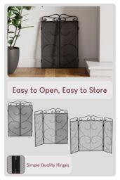 Home Discount Fire Vida Tapton 3 Panel Fire Guard Fireplace Shield Protector in Black - thumbnail 7