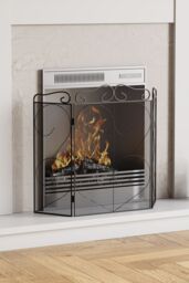 Home Discount Fire Vida Tapton 3 Panel Fire Guard Fireplace Shield Protector in Black - thumbnail 1