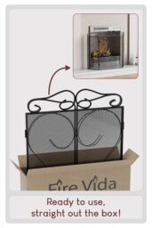 Home Discount Fire Vida Tapton 3 Panel Fire Guard Fireplace Shield Protector in Black - thumbnail 4