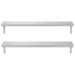 Berkfield Home Wall Shelves 2 pcs 100x23.5 cm Silver Stainless Steel - thumbnail 5