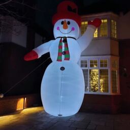 Samuel Alexander GIANT: 20ft (6m) Outdoor Inflatable Lit Christmas Snowman with Raised Arm & 28 LEDs in White