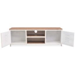 Berkfield Home TV Cabinet 120x30x40 cm White - Size: 120 x 30 x 40 cm - thumbnail 4
