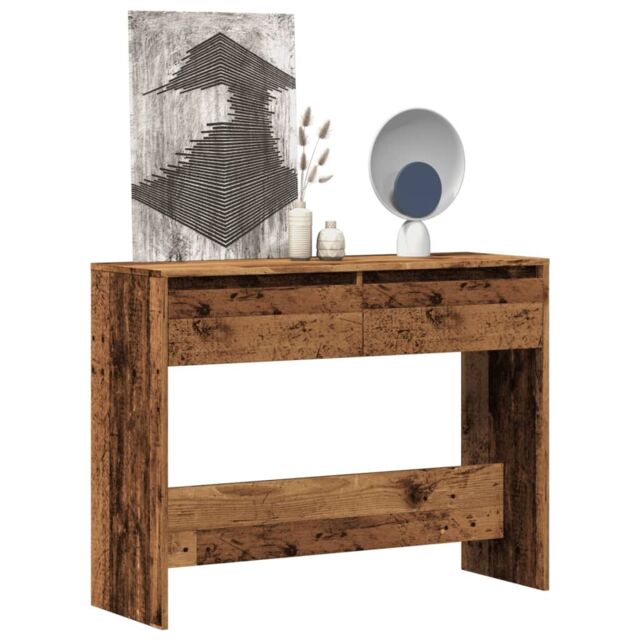 Berkfield Home Console Table Old Wood 100x35x76.5 cm Engineered Wood in Brown - image 1