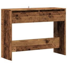 Berkfield Home Console Table Old Wood 100x35x76.5 cm Engineered Wood in Brown - thumbnail 2