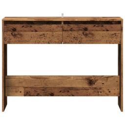 Berkfield Home Console Table Old Wood 100x35x76.5 cm Engineered Wood in Brown - thumbnail 4