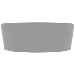 Berkfield Home Luxury Wash Basin with Overflow Matt Light Grey 36x13 cm Ceramic - thumbnail 4