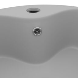 Berkfield Home Luxury Wash Basin with Overflow Matt Light Grey 36x13 cm Ceramic - thumbnail 5