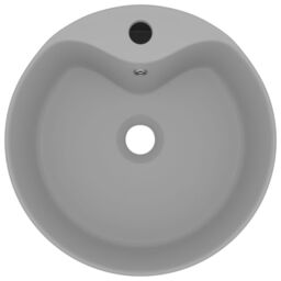 Berkfield Home Luxury Wash Basin with Overflow Matt Light Grey 36x13 cm Ceramic - thumbnail 3