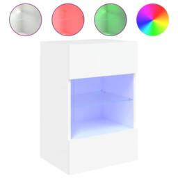 Berkfield Home TV Wall Cabinet with LED Lights White 40x30x60.5 cm - thumbnail 3