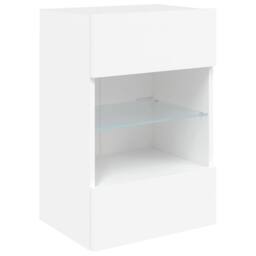 Berkfield Home TV Wall Cabinet with LED Lights White 40x30x60.5 cm - thumbnail 1