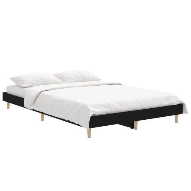 Berkfield Home Durable Bed Frame Black 120x190 cm Small Double Engineered Wood - image 1