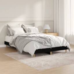 Berkfield Home Durable Bed Frame Black 120x190 cm Small Double Engineered Wood - thumbnail 2