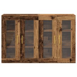 Berkfield Home Wall Mounted Cabinet Set of 2 Old wood Solid Wood in Brown - thumbnail 6