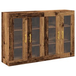 Berkfield Home Wall Mounted Cabinet Set of 2 Old wood Solid Wood in Brown - thumbnail 2
