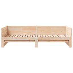 Berkfield Home Pull-out Day Bed 90x200 cm Solid Wood Pine in Natural - thumbnail 6