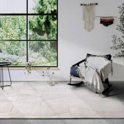 THE RUGS Villeroy & Boch 1906 Wool Rug Ursule Handwoven High Low Pile in White - Size: 120 cm x 170 cm - thumbnail 7