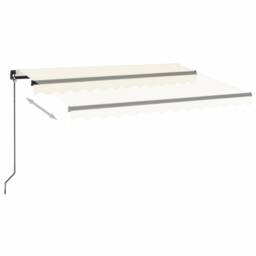 Berkfield Home Manual Retractable Awning with LED 350x250 cm Cream in Beige - thumbnail 3