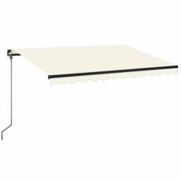 Berkfield Home Manual Retractable Awning with LED 350x250 cm Cream in Beige - thumbnail 2