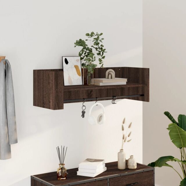 Berkfield Home Wall Shelf Brown Oak 100x35x30.5 cm Engineered Wood - image 1