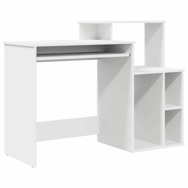 Berkfield Home Desk with Storage White 120.5x44x88.5 cm Engineered Wood - image 1