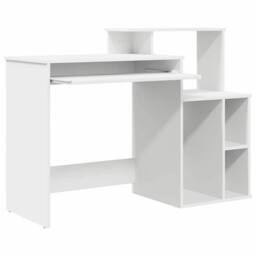 Berkfield Home Desk with Storage White 120.5x44x88.5 cm Engineered Wood - thumbnail 5